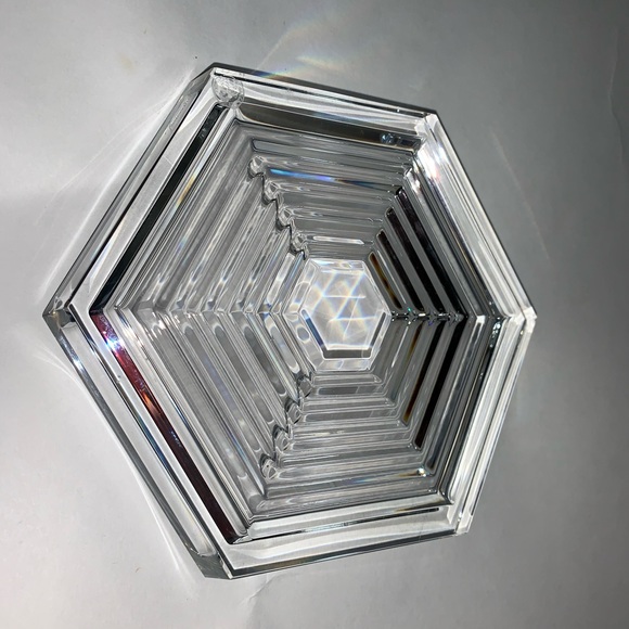 BACCARAT lead crystal 6 point WINE BOTTLE COASTER - Picture 7 of 12